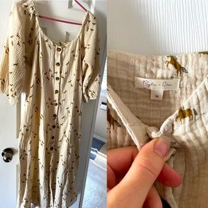 Rylee + Cru Cream Dress w Horses